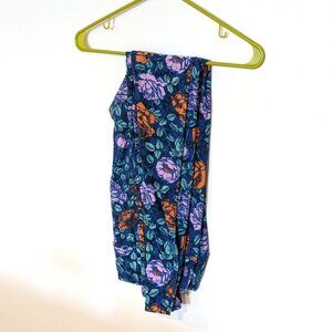 Blue Floral Print LulaRoe Leggings